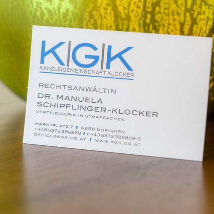 Visitenkarte der Rechtsanwälte